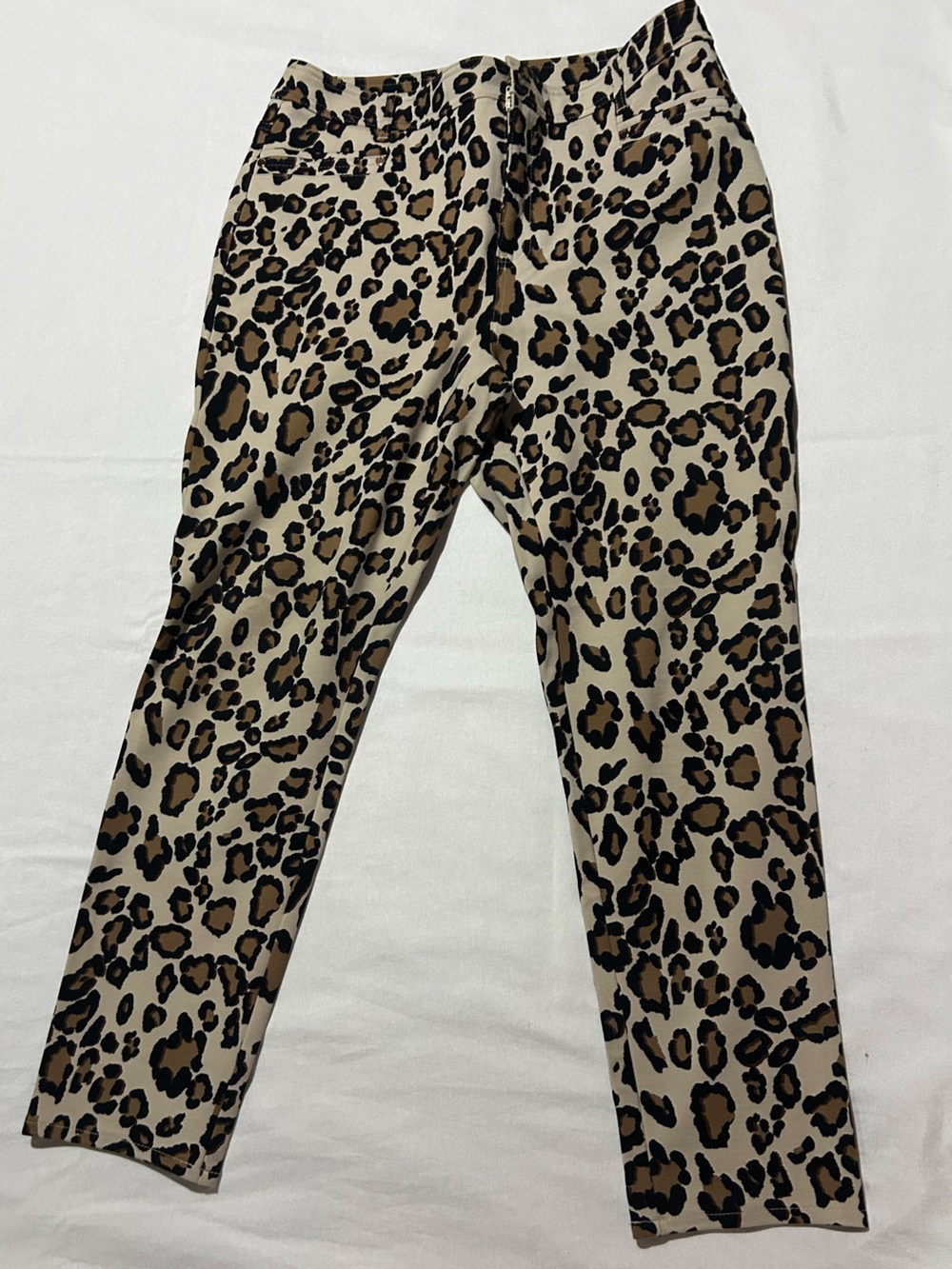 Chico's Beige and Black Leopard Print Stretch Slimming size 1